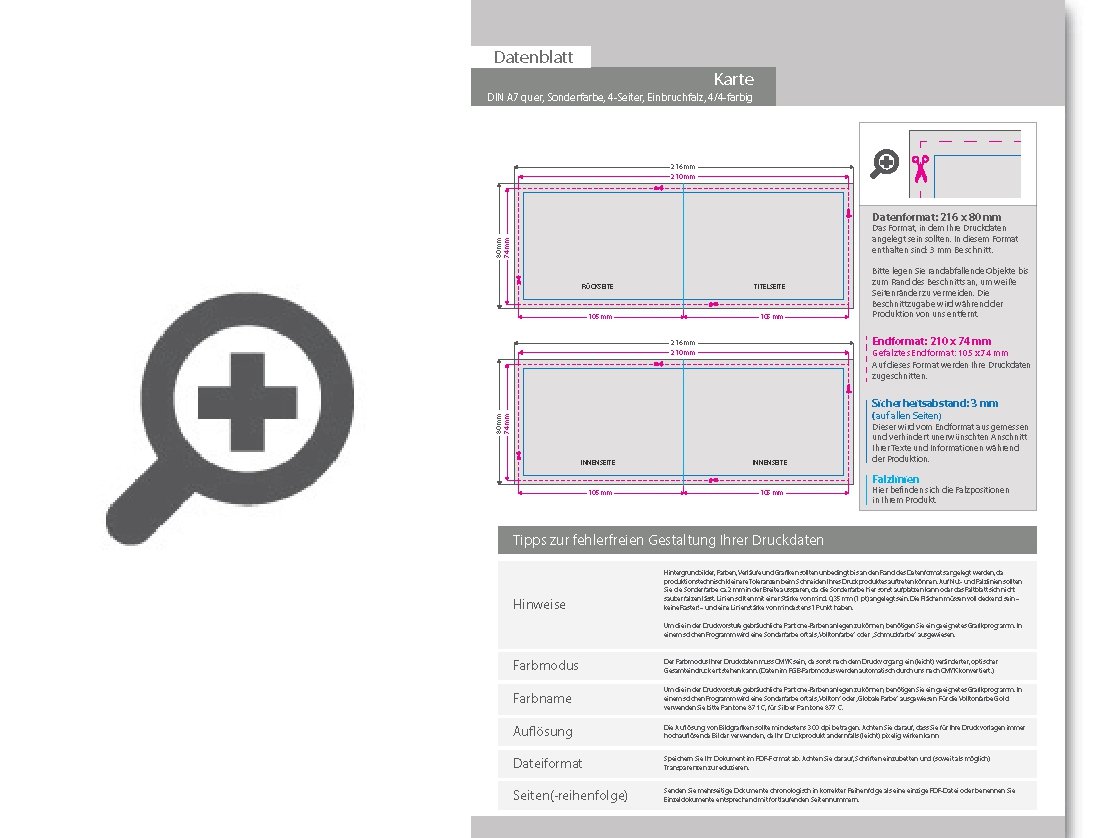 Product Bild taufkarte_din_a7_quer_4-seiter_4_4_farbig_+_sonderfarbe_gold