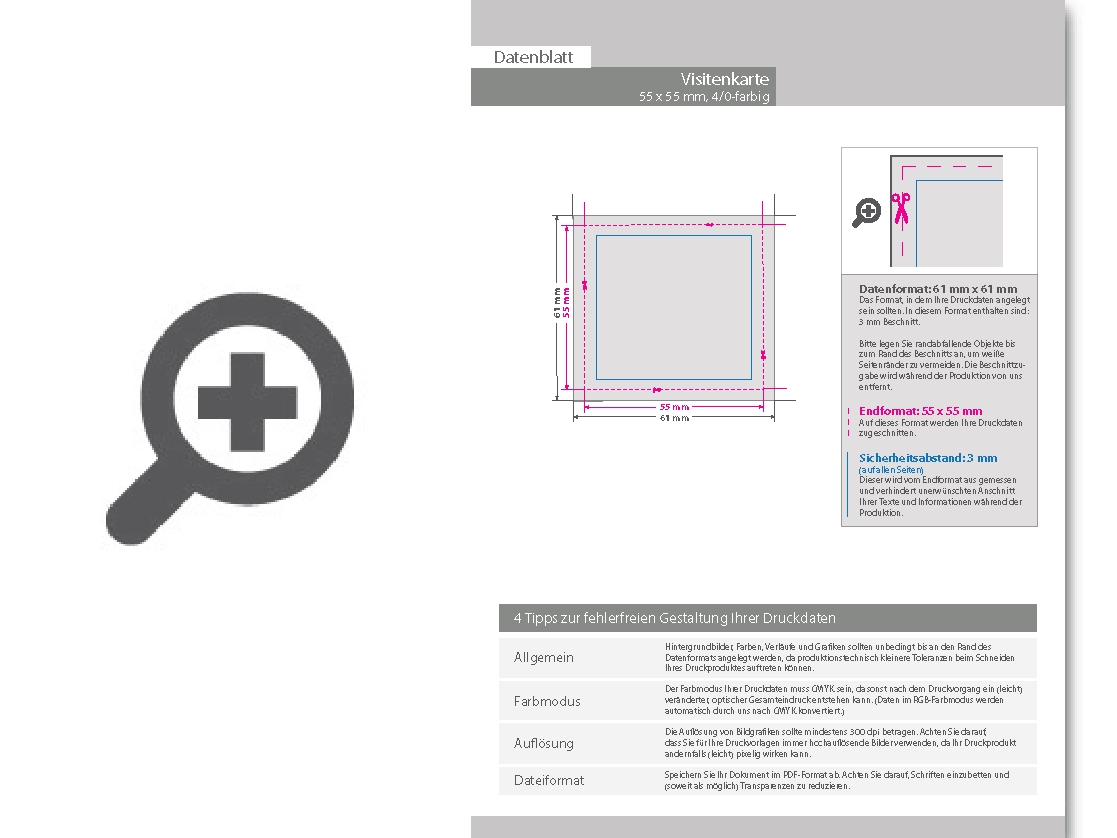 Product Bild visitenkarten_quadratisch_5_0_farbig_55_x_55_mm_mit_einseitigem_partiellem_uv-lack___einseitig_bedruckt_(cmyk_4-farbig_+_1_silber-sonderfarbe)